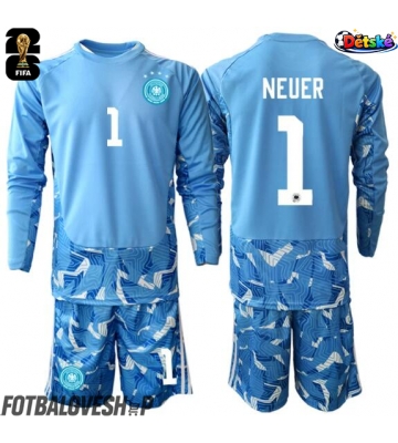 Německo Manuel Neuer #1 Brankářské Dětské Venkovní Dres MS 2026 Dlouhý Rukáv (+ trenýrky)
